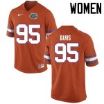 Women's Florida Gators #95 Keivonnis Davis NCAA Nike Orange Authentic Stitched College Football Jersey XHR3062YV